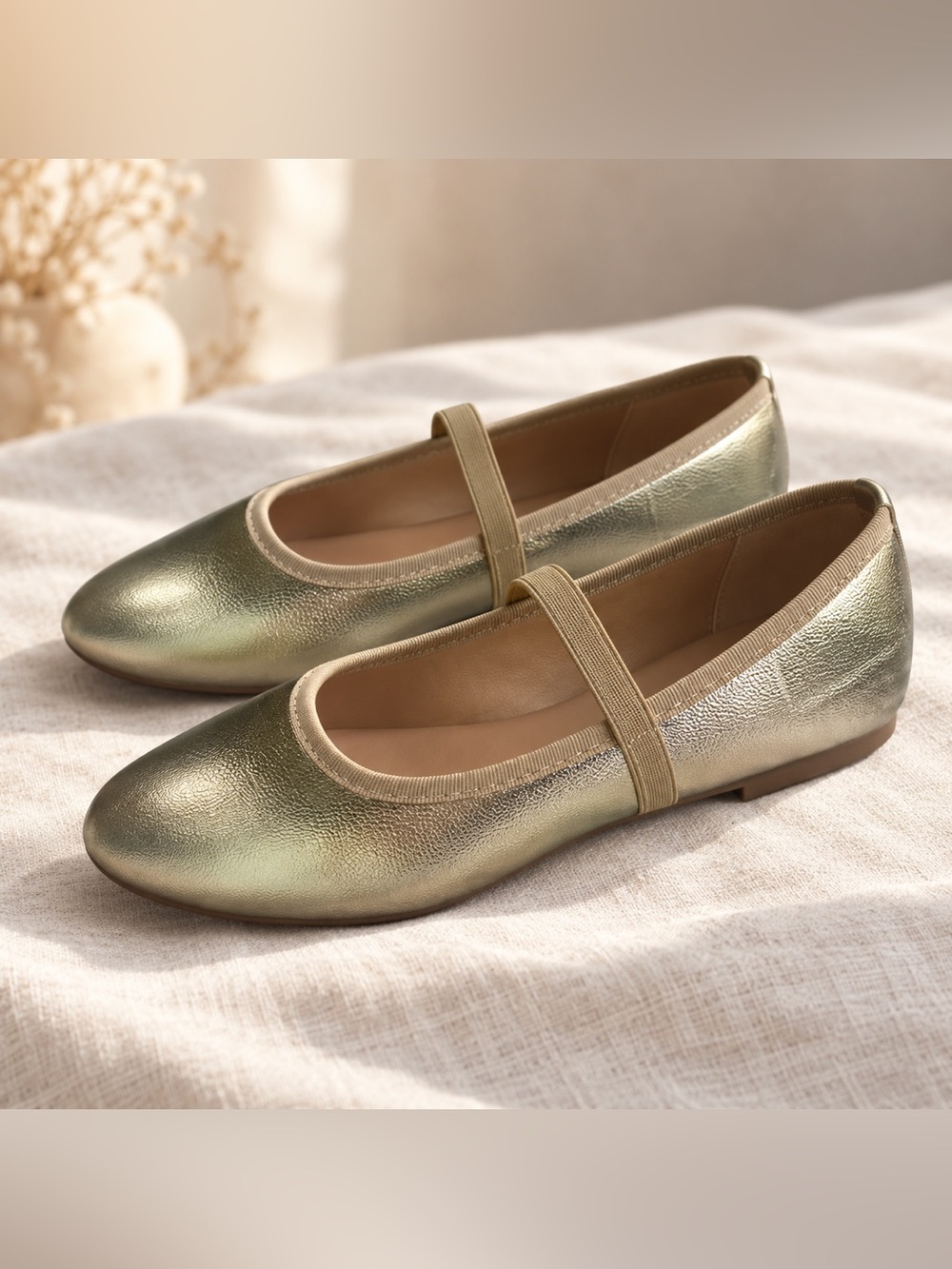 Jenny Fairy Gold Metallic Mary Jane Flats Womens EU 39 US 8 Ballet Shoes